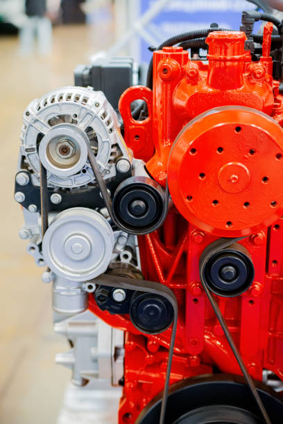 istock Diesel engine for agricultural machinery. Water-cooled six-cylinder engine 1875857755