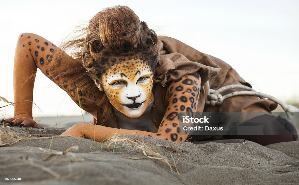 Gepard Frau - Lizenzfrei Bühnenkostüm Stock-Foto
