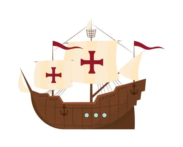 Vector illustration of old sail ship