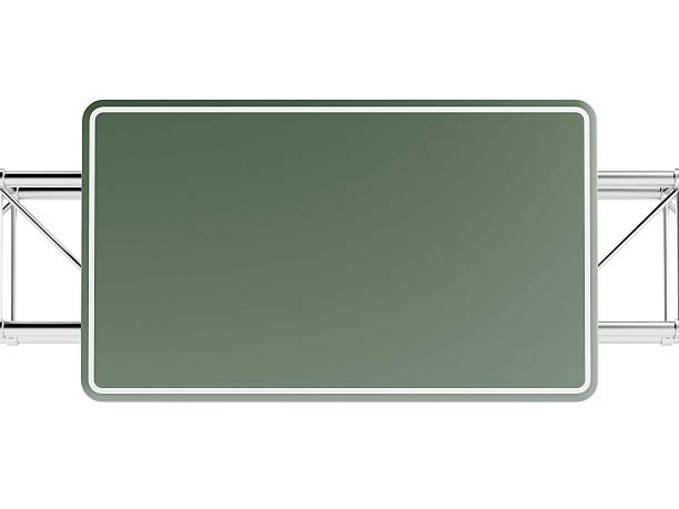 istock Green highway sign isolated on white 187588727