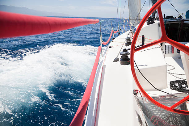 허드슨에서 - cable winch sailing yacht sport 뉴스 사진 이미지