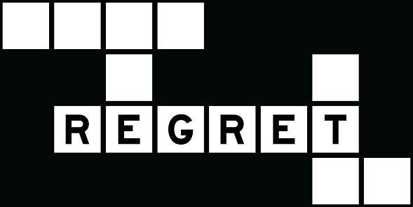 Alphabet Letter In Word Regret On Crossword Puzzle Background Stock Alphabet Letter In Word Regret On Crossword Puzzle Background Stock