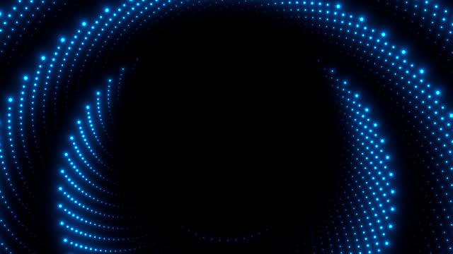 Abstract glowing and moving dots. Futuristic circular sound wave.