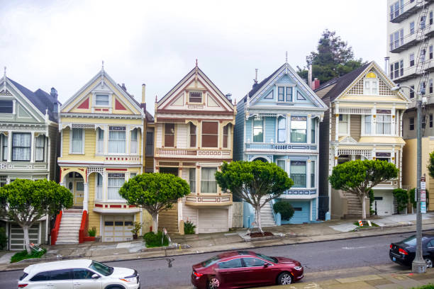 san francisco widziane z alamo square - steiner zdjęcia i obrazy z banku zdjęć