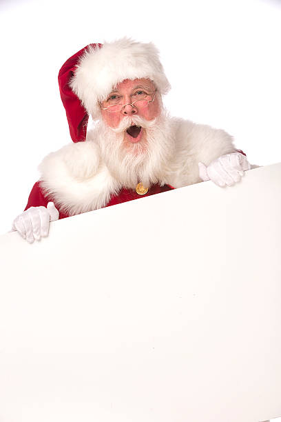 istock Real Santa Claus holding a blank sign 187593225