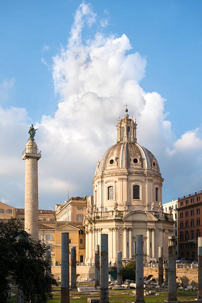 istock Chiesa del Santissimo Nome di Maria, and Trajan's Column, Rome 187593243