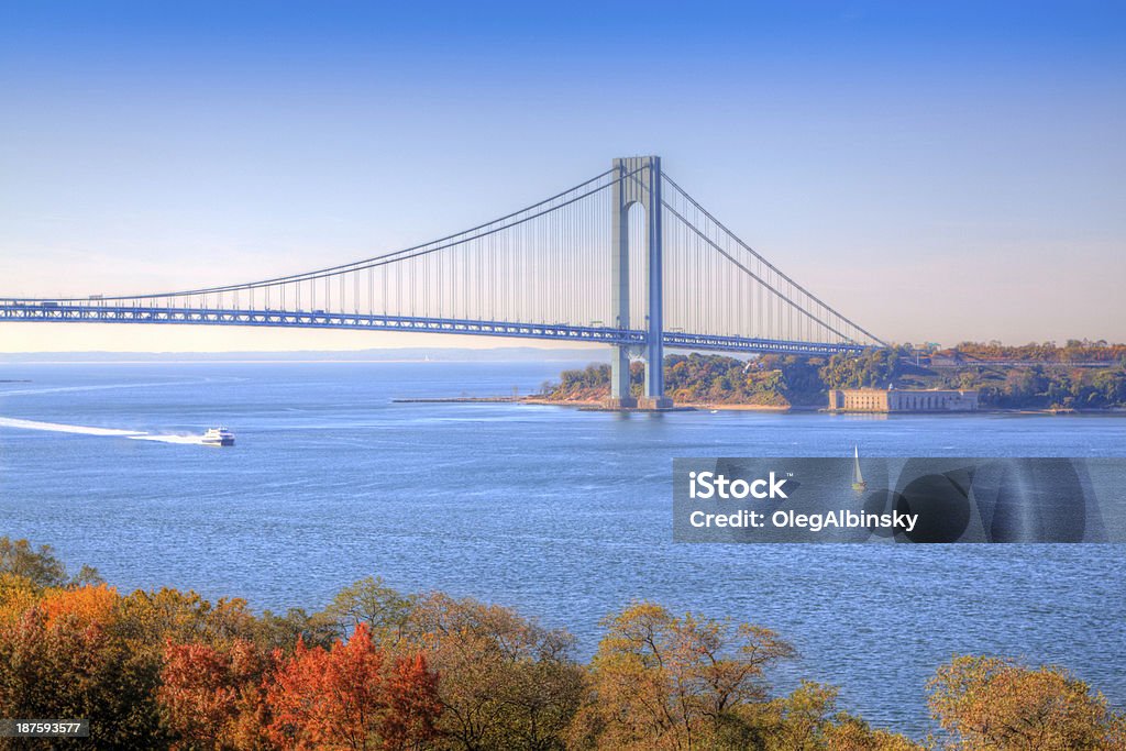 Ponte Verrazano-Narrows, Nova York - Foto de stock de Outono royalty-free