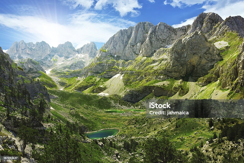 Lakes in Albanian Alps Amazing view of mountain lakes in Albanian Alps Albania Stock Photo