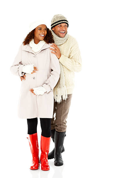 istock Cheerful pregnant couple looking away 187593676
