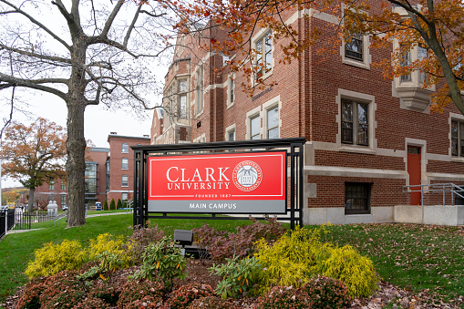 Clark University in Worcester, MA, USA, on November 8, 2023. Clark University is a private research university in Worcester.
