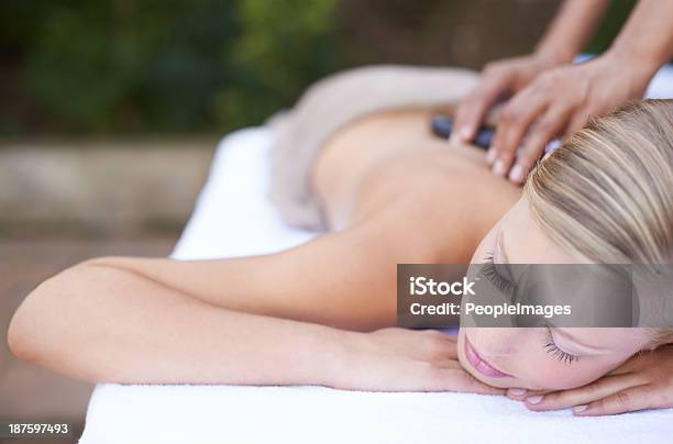 Dreaming While Being Pampered Stock Photo - Download Image Now - Blond Hair, Young Women, Adult