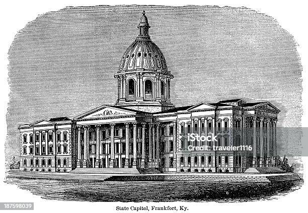 Kentucky State Capitol - Stockowe grafiki wektorowe i więcej obrazów Budynek kapitolu stanowego - Budynek kapitolu stanowego, Lineart, Akwaforta