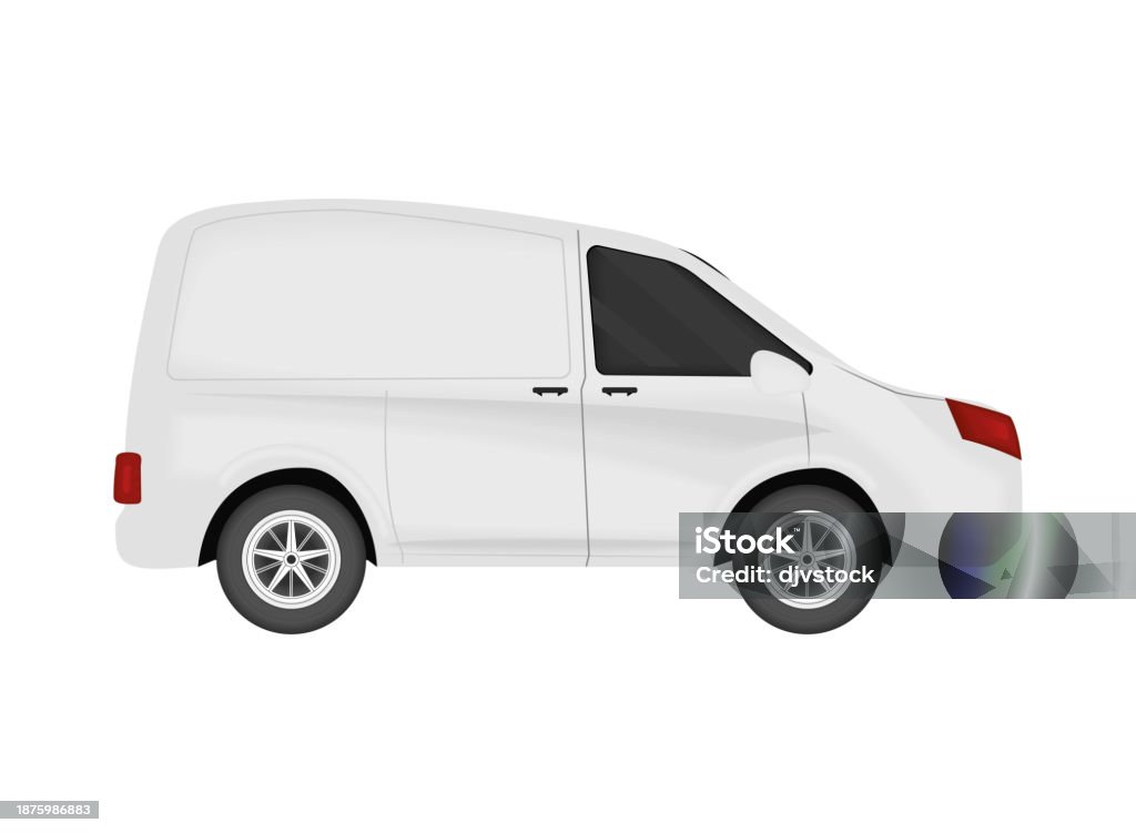 Van Vehicle Vector Mockup Van Car Stock Illustration - Download Image Now - Car, Cargo ...