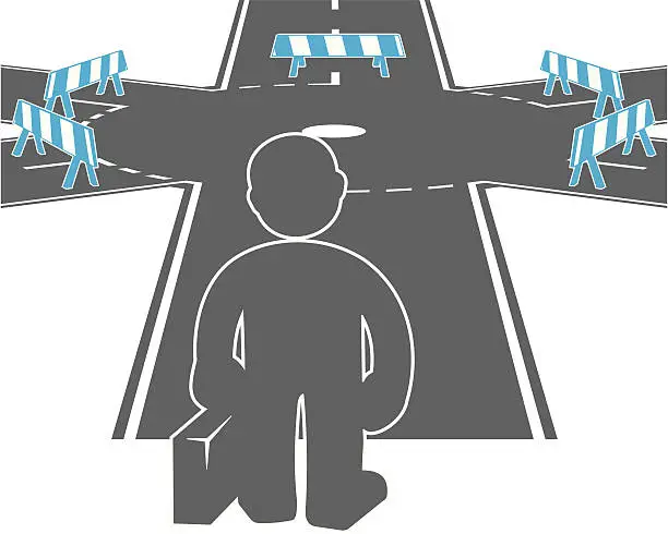 Vector illustration of Roadblock