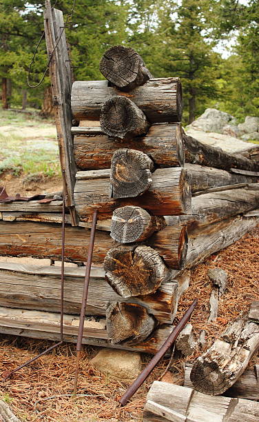 istock Corner of Abandoned Historic Log Cabin 187609031