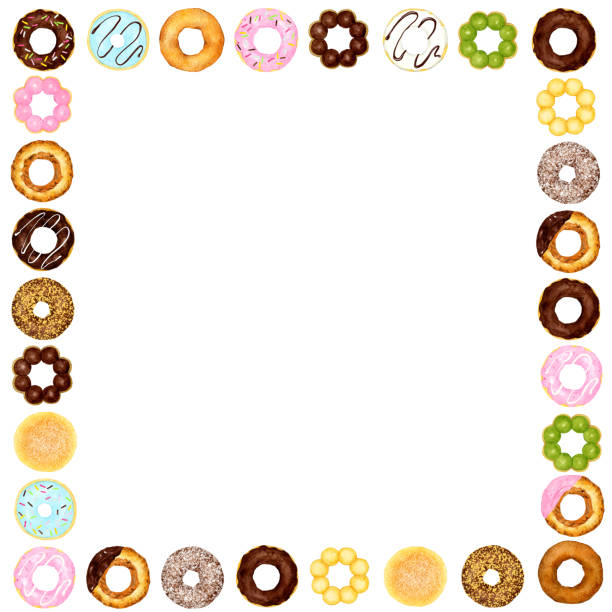 istock Background of doughnut. Hand drawn watercolor illustration of sweets and pastries. 1876111561