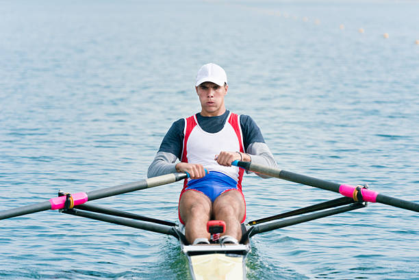 men's scull individuel - skiff photos et images de collection