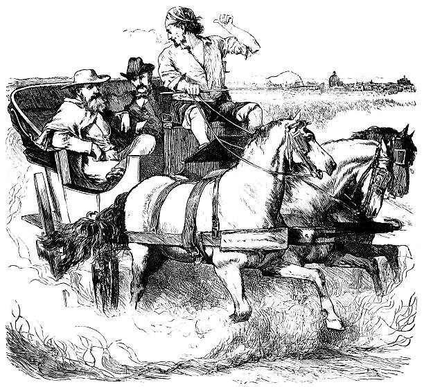 istock 19th century engraving of a horse and carriage trip 187615991