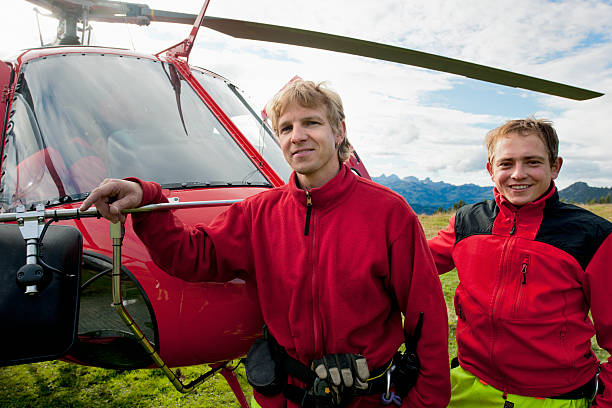 istock paramedics in front of rescue helicopter 187616014