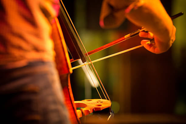 istock Hand of Cello player on stage 187616266