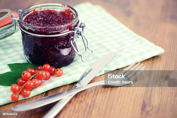 Glas With Red Currant Jam Stock Photo - Download Image Now - Backgrounds, Berry, Berry Fruit