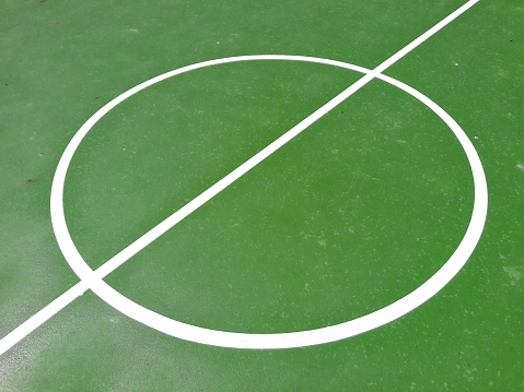 Lines, abstract sport background or texture on outdoor sports field. Lines on the sports field