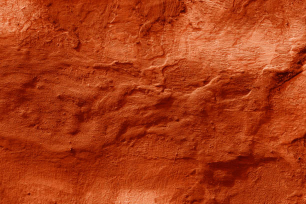 istock Grunge peach color concrete background. Textured plaster wall. 1876171453