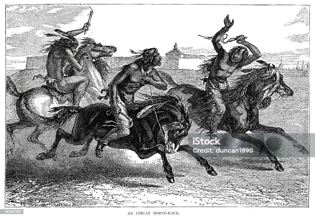 Native American Скачки - Стоковые иллюстрации Лошадь роялти-фри