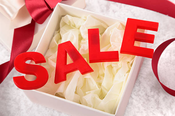 istock Sale letters on gift box 187617504