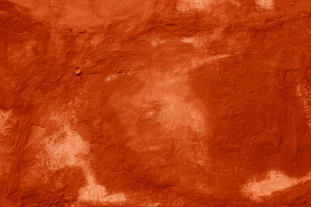 istock Grunge peach color concrete background. Textured plaster wall. 1876175513