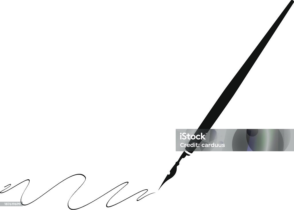 Black pen with black ink making swirls simple vector illustration of a pen; eps8;  zip includes aics2, high res jpg Fountain Pen stock vector