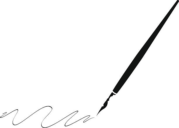 Black pen with black ink making swirls simple vector illustration of a pen; eps8;  zip includes aics2, high res jpg nib stock illustrations