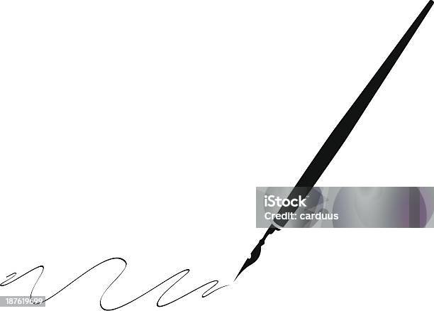 Black Pen With Black Ink Making Swirls Stock Illustration - Download Image Now - Fountain Pen, Pen, Single Line