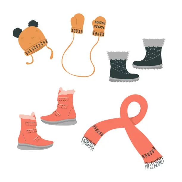 Vector illustration of Winter clothes