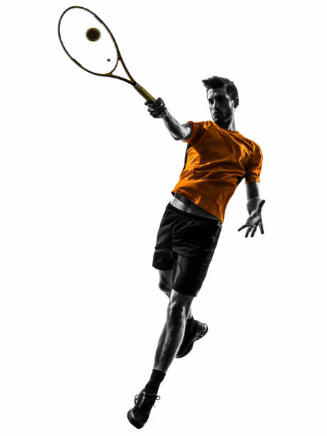 istock Male tennis player on white background 187627103