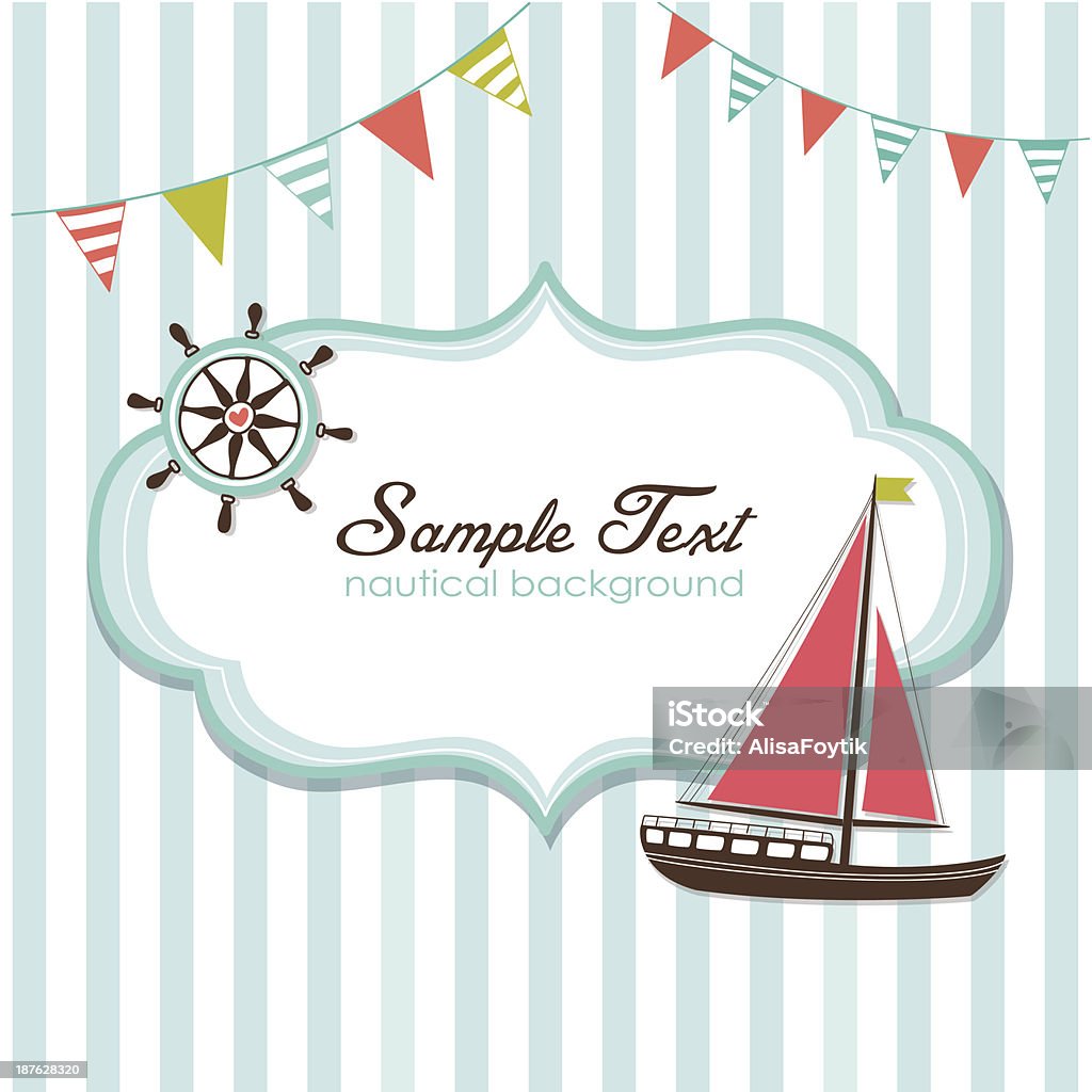 Summer is here! Nautical card Color Image stock vector