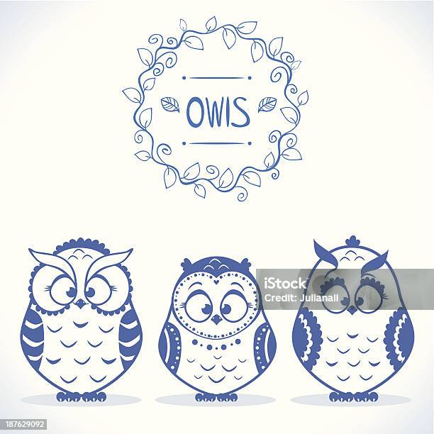 Owls Cute Stock Illustration - Download Image Now - Animal, Animal Wildlife, Art Product