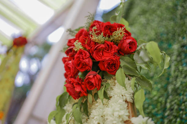istock Bouquet of red artificial flower in Indian wedding 1876301266