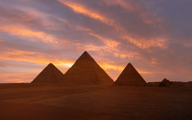 istock Giza Pyramid Complex at amazing sunset - Cairo, Egypt 1876312932