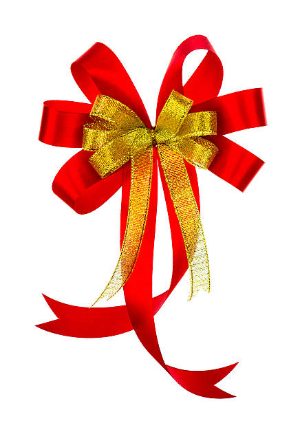 istock Shiny red ribbon on white background with copy space. 187631923