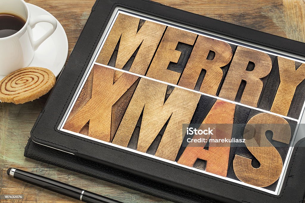 Joyeux Noël sur Tablette numérique - Photo de Affaires libre de droits