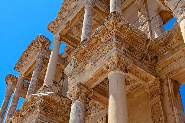 ancient library in Ephesus stock photo