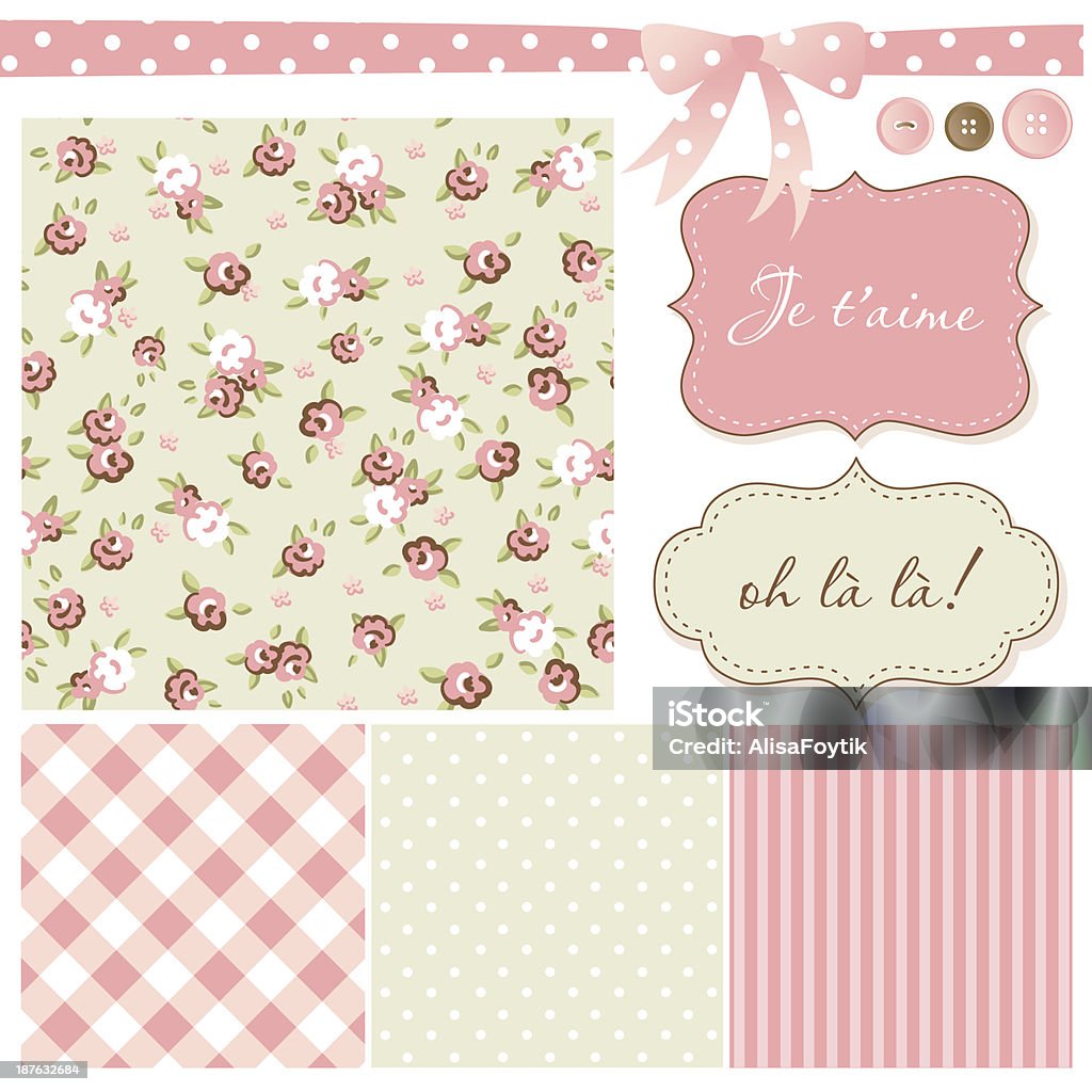 Vintage Rose Pattern, frames Vintage Rose Pattern, frames and cute seamless backgrounds. Ideal for printing onto fabric and paper or scrap booking. Backgrounds stock vector