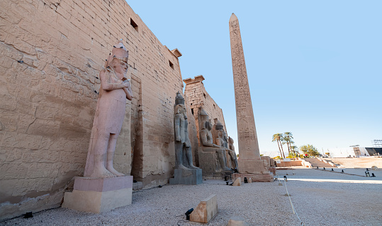 Columns in the ruins of Luxor (Thebes) Temple, Egypt