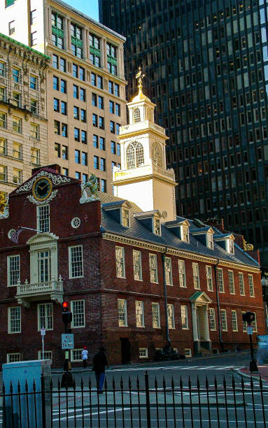 la antigua casa del estado en boston, massachusetts - boston declaration of independence history usa fotografías e imágenes de stock