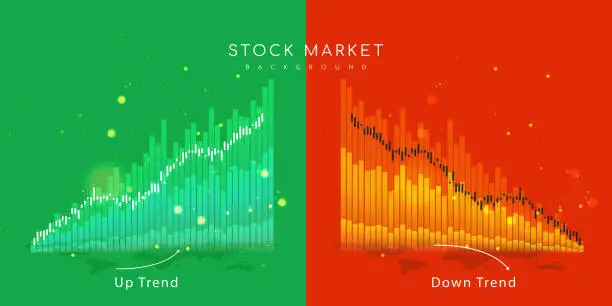 Vector illustration of Bullish and bearish market concept