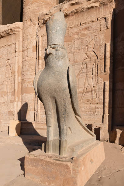 istock Horus statue in Edfu Temple's entrance, Egypt 1876336448