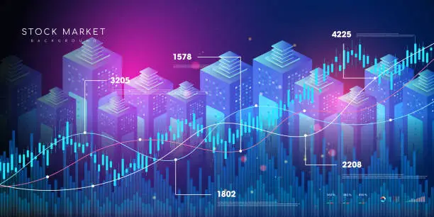 Vector illustration of Financial city concept