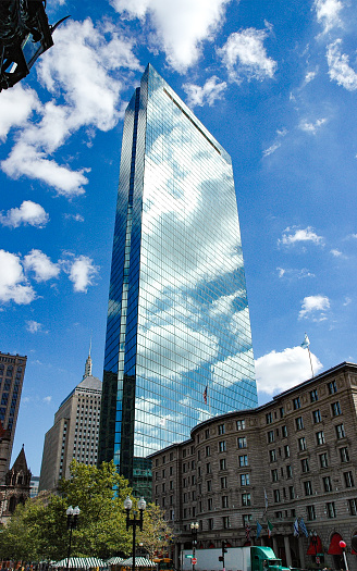 The John Hancock Tower building in Boston Massachusetts