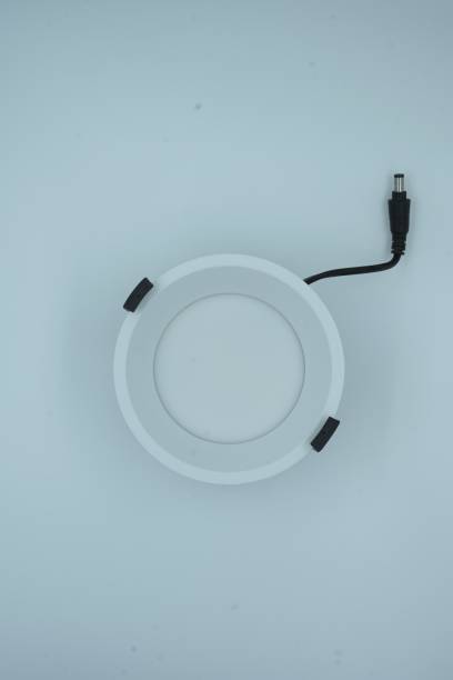istock Elegantly designed Indoor recessed commercial lights isolated on a white background 1876377979